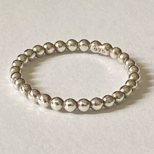 Sterling Silver Solid 925 Bead Ball Thin Ring